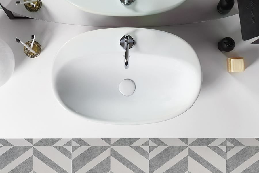 LA1677-2 Lavabo di Ceramica a Incasso 66x42 cm - SIMPLY - immagine 1