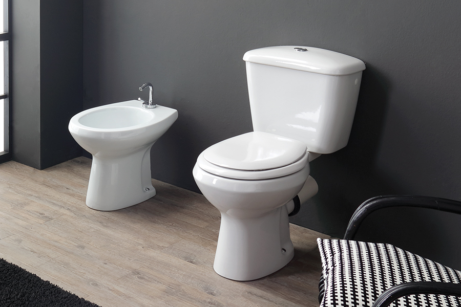 FLY COPPIA CON MNB Vaso Monoblocco con Scarico a parete e Bidet Monoforo- Fly - immagine 1