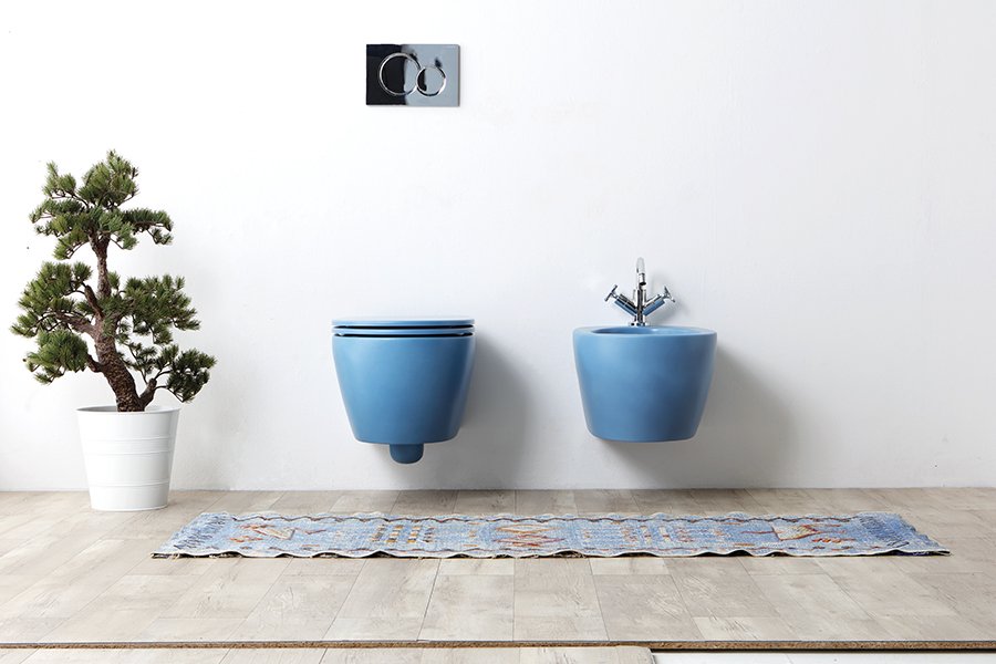 sospeso aviazione Coppia Vaso Sospeso & Bidet- colorato Aida - immagine 1