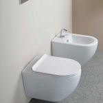 Coppia Sanitari sospesi senza brida Music Vaso+Bidet+Coprivater
