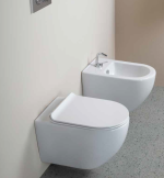 Coppia Sanitari sospesi senza brida Music Vaso+Bidet+Coprivater