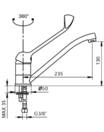 Miscelatore leva clinica girevole-Niseta - immagine 2